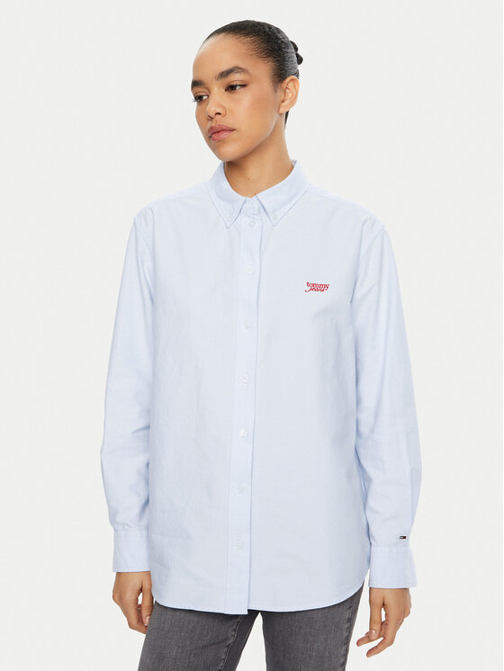 

Свободная рубашка DW0DW19358 Tommy Jeans, голубой