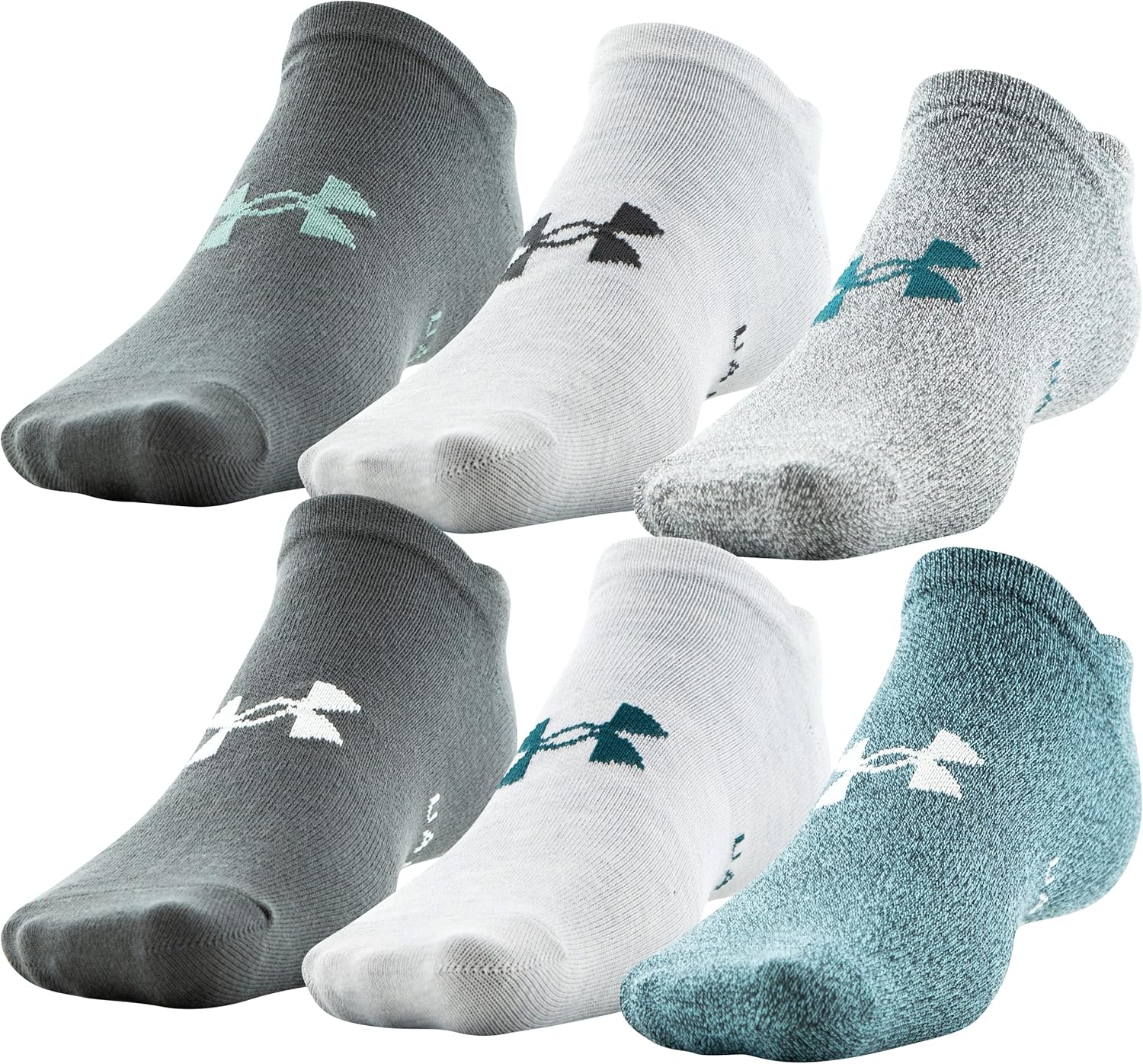 

Under Armour мужские носки Essential Lite No Show, 6 пар, Fresco Green Assorted