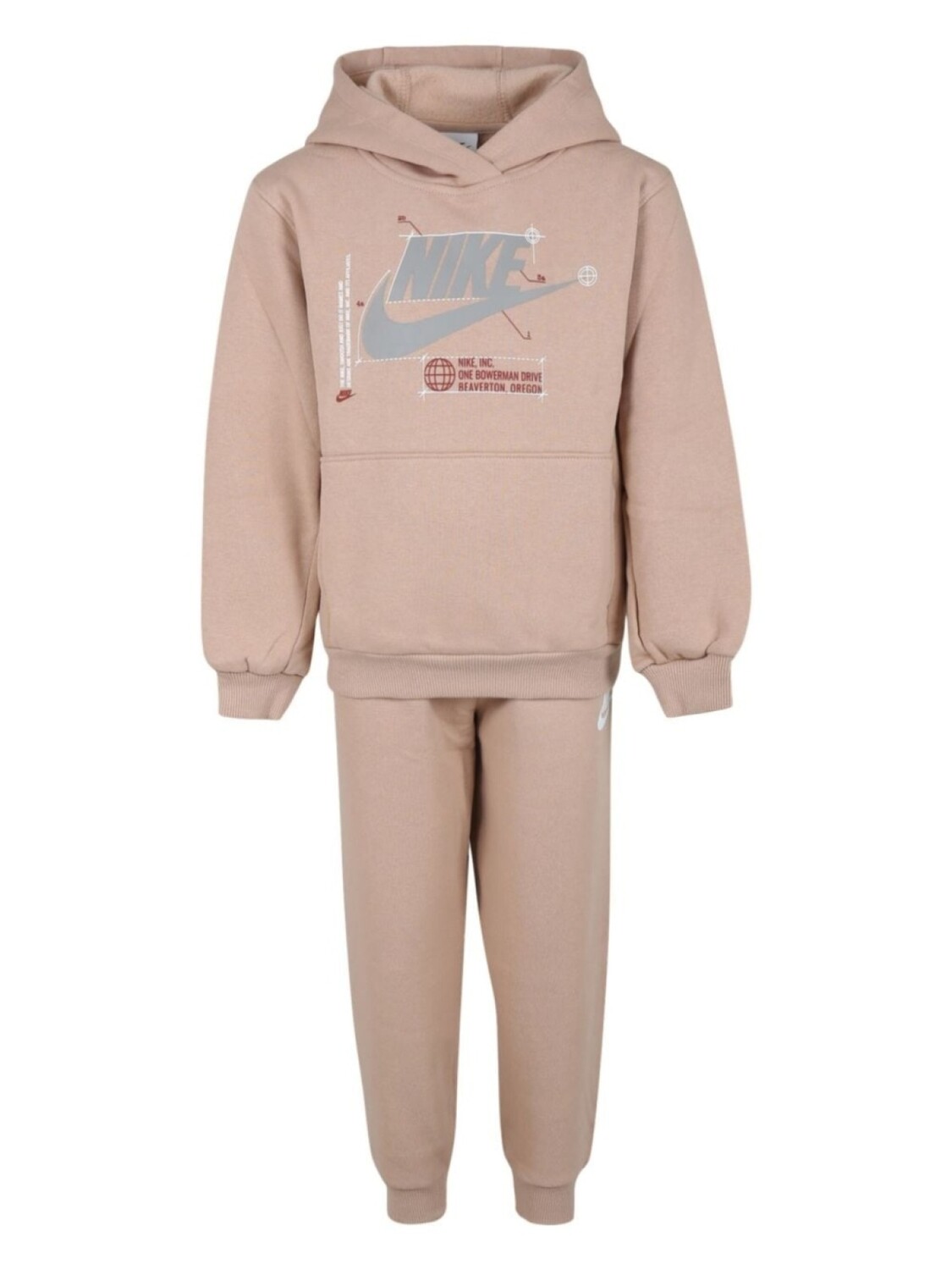 

Детский спортивный костюм из хлопковой смеси с принтом логотипа Nike Nike Kids, серый