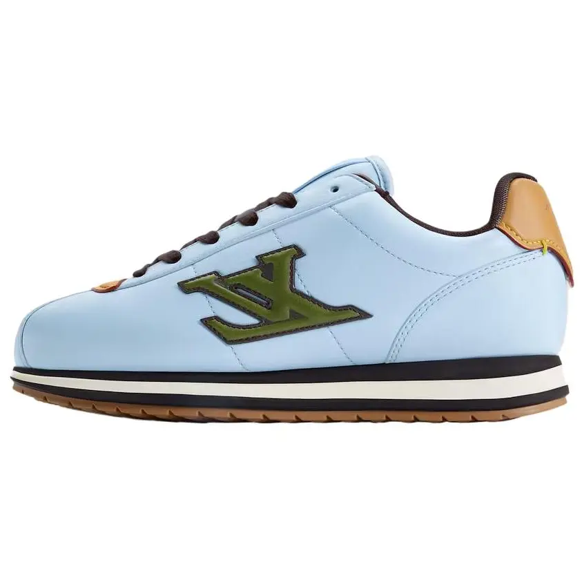 

Louis Vuitton Мужские низкие повседневные кроссовки Nigo Collaboration из мягкой коровьей кожи, синий