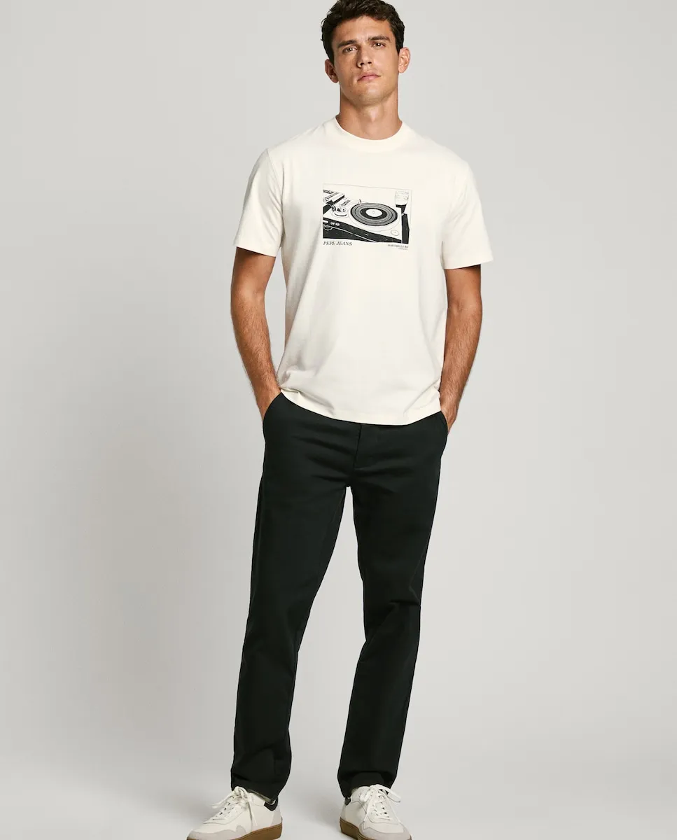 

Мужские классические брюки чинос с зауженным силуэтом Pepe Jeans, черный