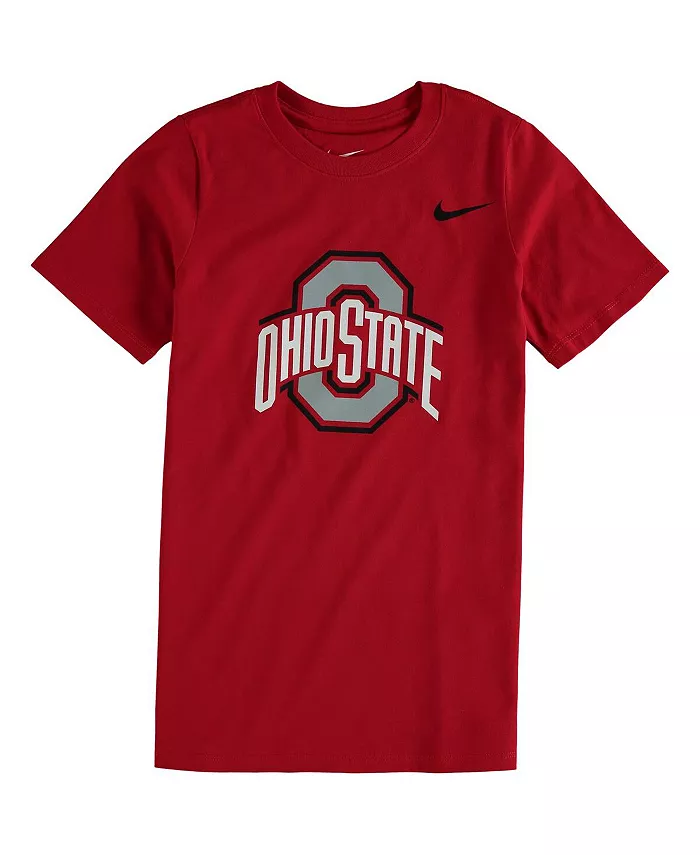 

Футболка хлопковая с логотипом Ohio State Buckeyes для мальчиков, цвет алый Nike