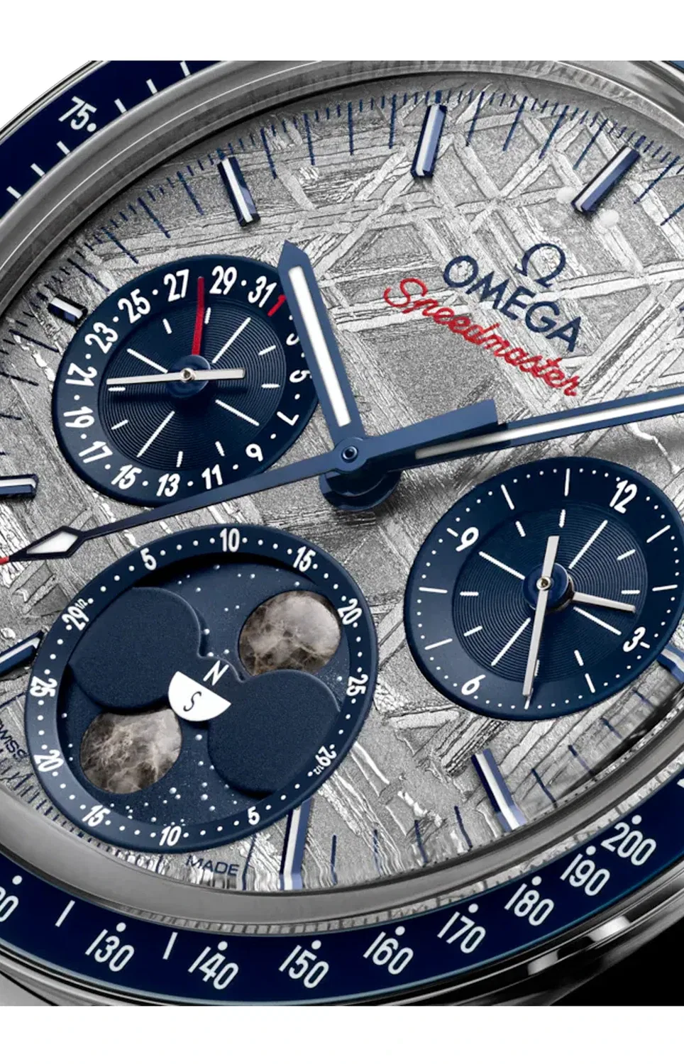 Speedmaster фазы луны 43 мм, сталь на стали - 304.30.43.52.06.001 OMEGA, серебряный — фото 3