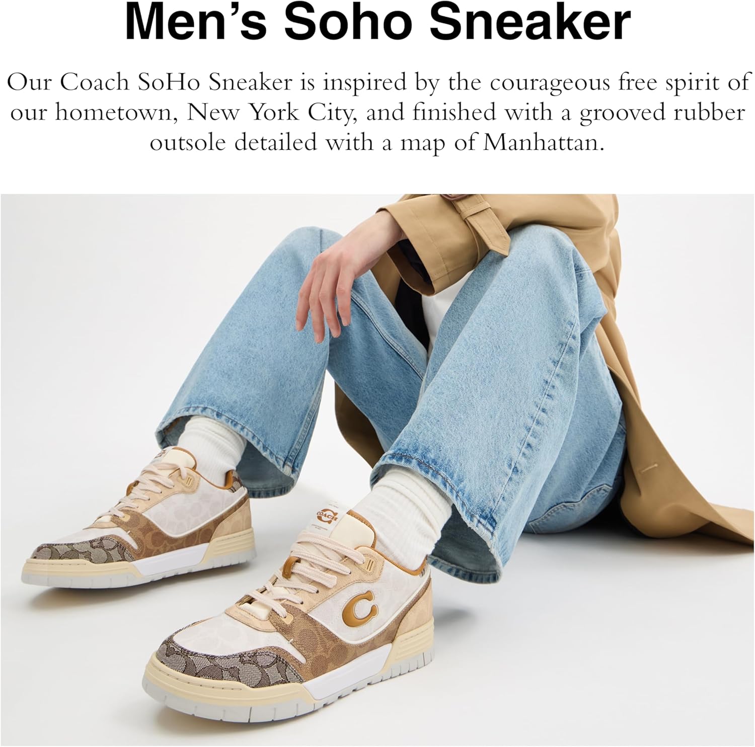 Кроссовки Coach Mens Soho в смешанном стиле Signature — фото 2