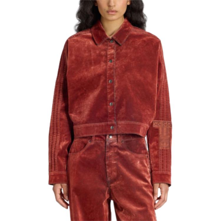 Adidas Originals Куртка женская из щеточной саржи, Bright Ochre Red — фото 4
