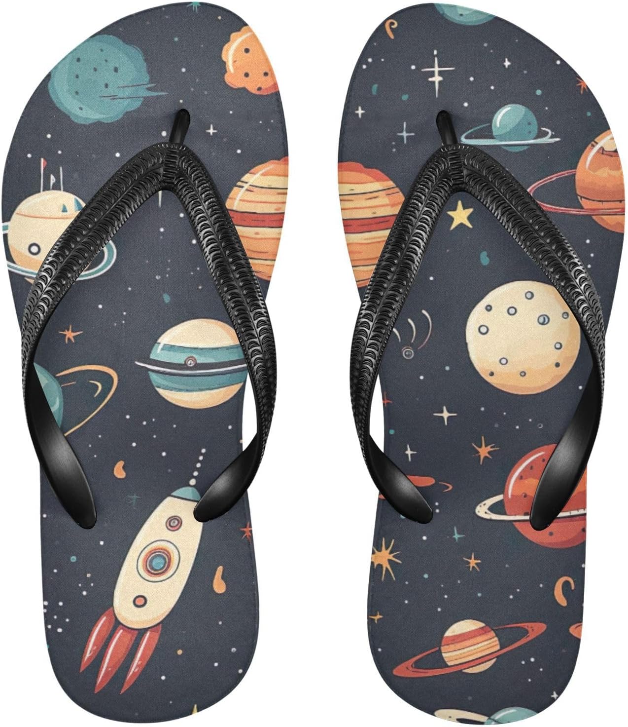 

Женские и мужские летние пляжные шлепанцы Space Planet Galaxy, повседневные сандалии для душа Kfbe