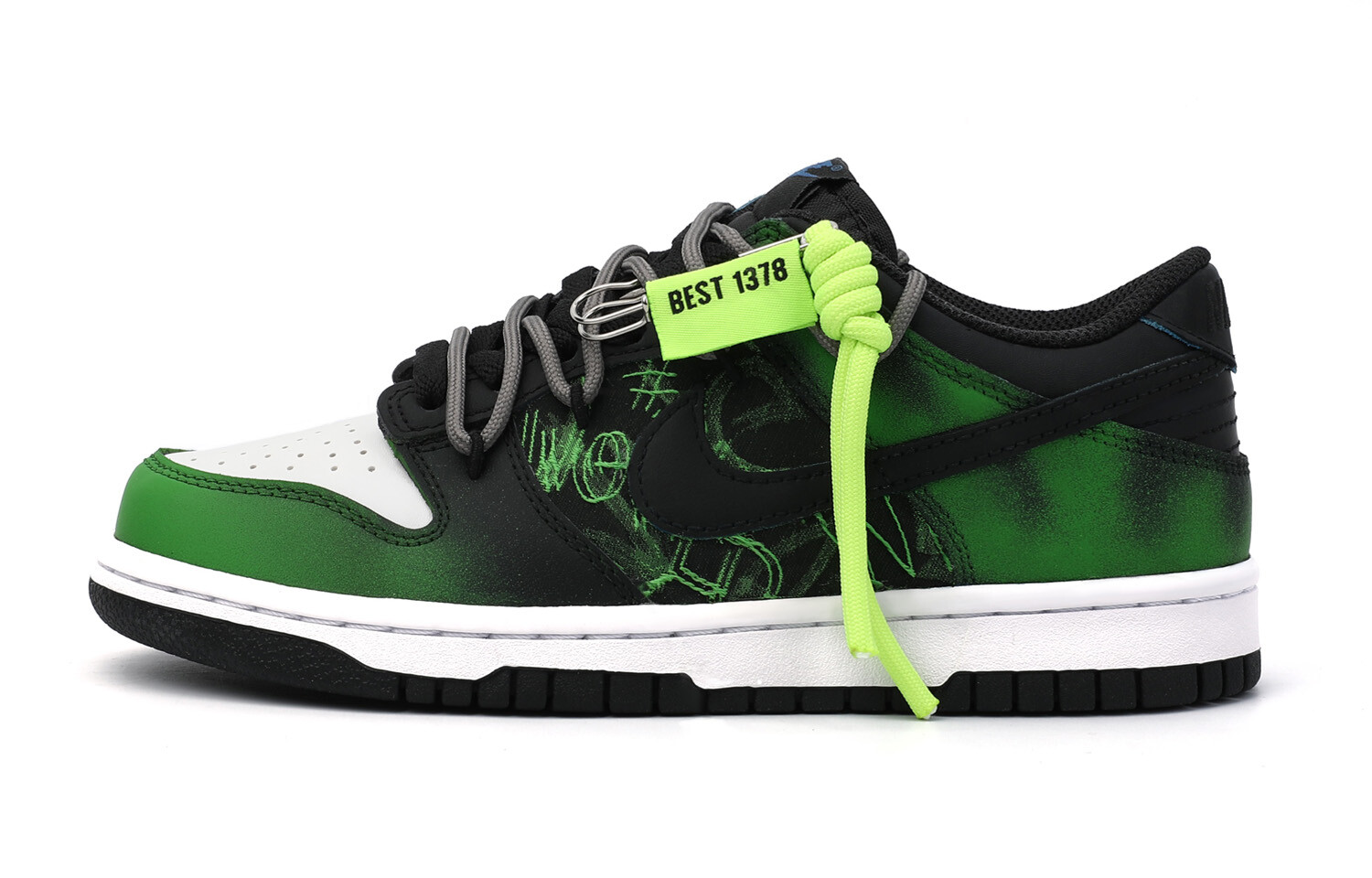 

Кроссовки Nike Dunk Skateboarding Shoes Women's Low-top Black/green, черный/зеленый