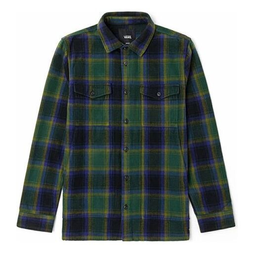 

Рубашка men's plaid casual long sleeves shirt green Vans, зеленый