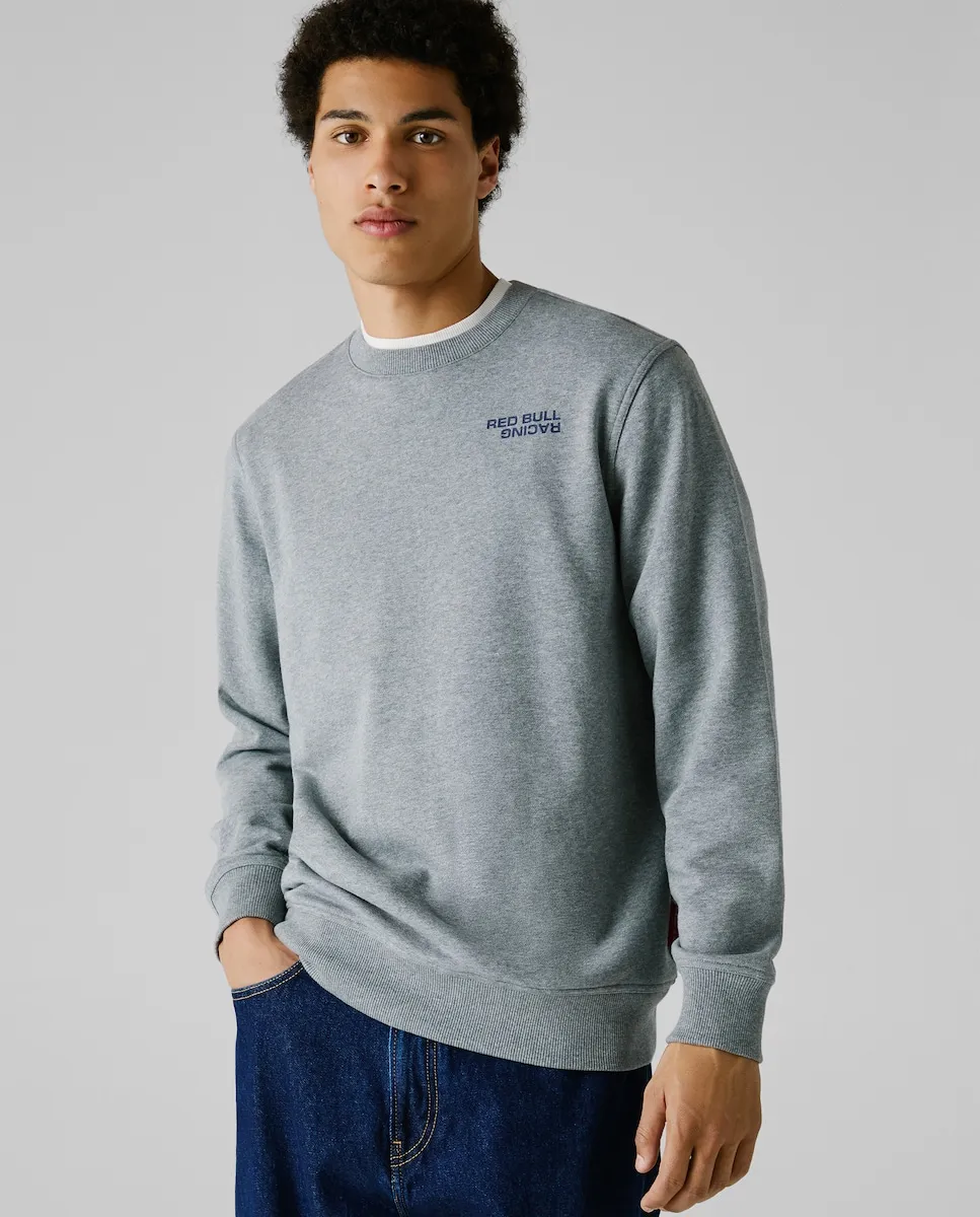 

Мужская толстовка с круглым вырезом и печатным логотипом Pepe Jeans, серый