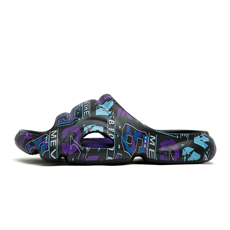 

KLAOSD Скользоустойчивые износостойкие амортизирующие шлепанцы EVA для мужчин - черно-фиолетовые, цвет Black Purple