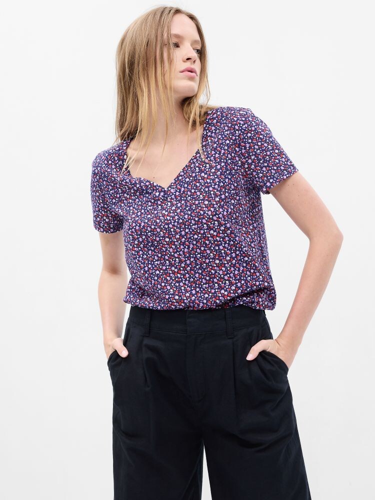 

Футболка из натурального хлопка Gap, фиолетовый