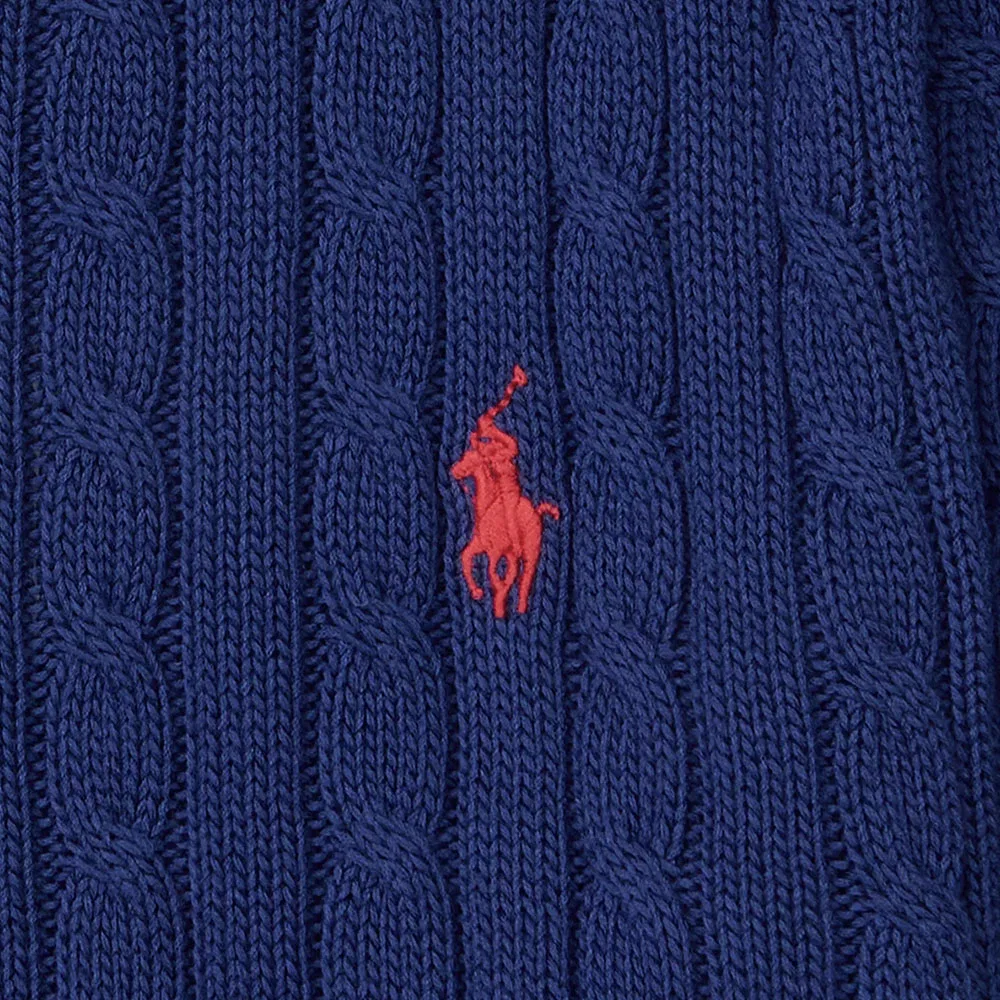 Женский хлопковый кардиган с коротким рукавом синего цвета от Polo Ralph Lauren — фото 4