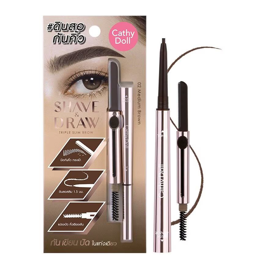 

Cathy Doll Shave Draw Triple Slim Brow 0,08 г 02 Средне-Medium Brown, Medium Brown