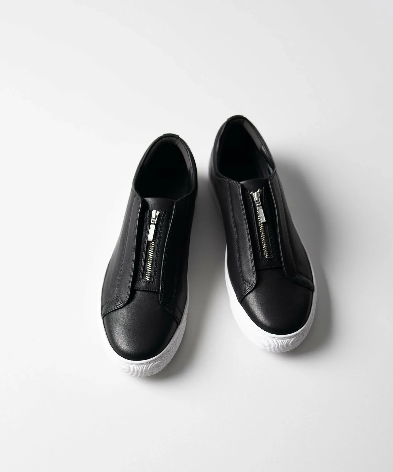 Кожаные кроссовки с передней молнией Estnation, black