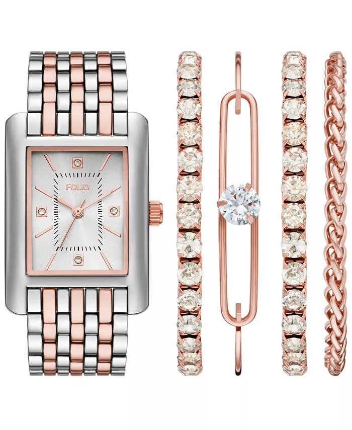 

Женские часы Quartz с тремя стрелками и двухцветным сплавом, 36мм Folio