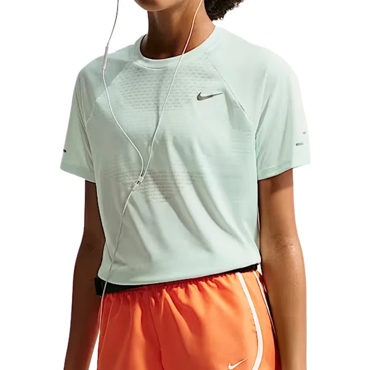 Футболка детская Quick Dry с круглым вырезом, умеренная растяжимость Nike, Slight Green