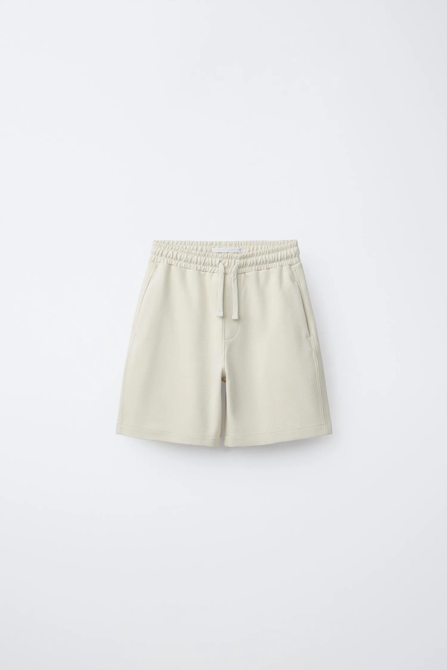 Комплект из толстовки и шорт-бермуд из трикотажа Zara, экрю — фото 4
