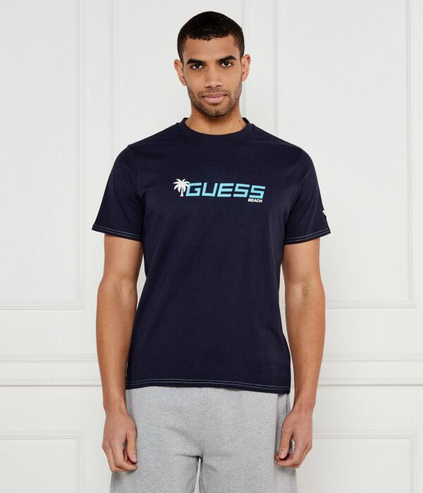 

Футболка Guess Underwear Palm с логотипом, синий
