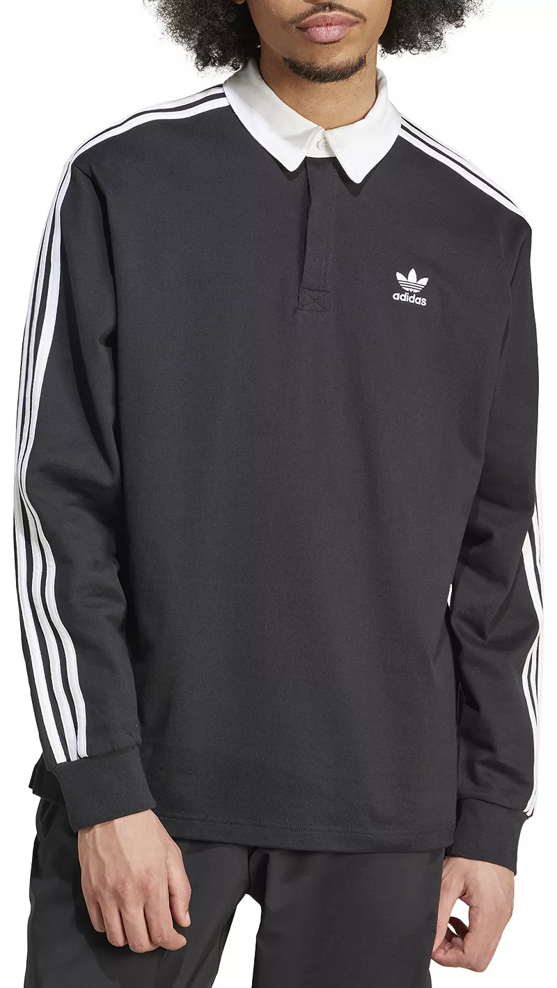 

Мужская футболка-поло для регби Adidas Adicolor, черный
