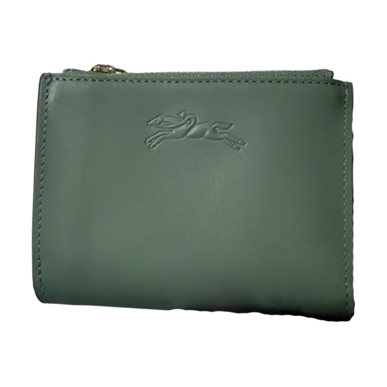 

LONGCHAMP Женский кошелек из коровьей кожи цвета зеленой периллы