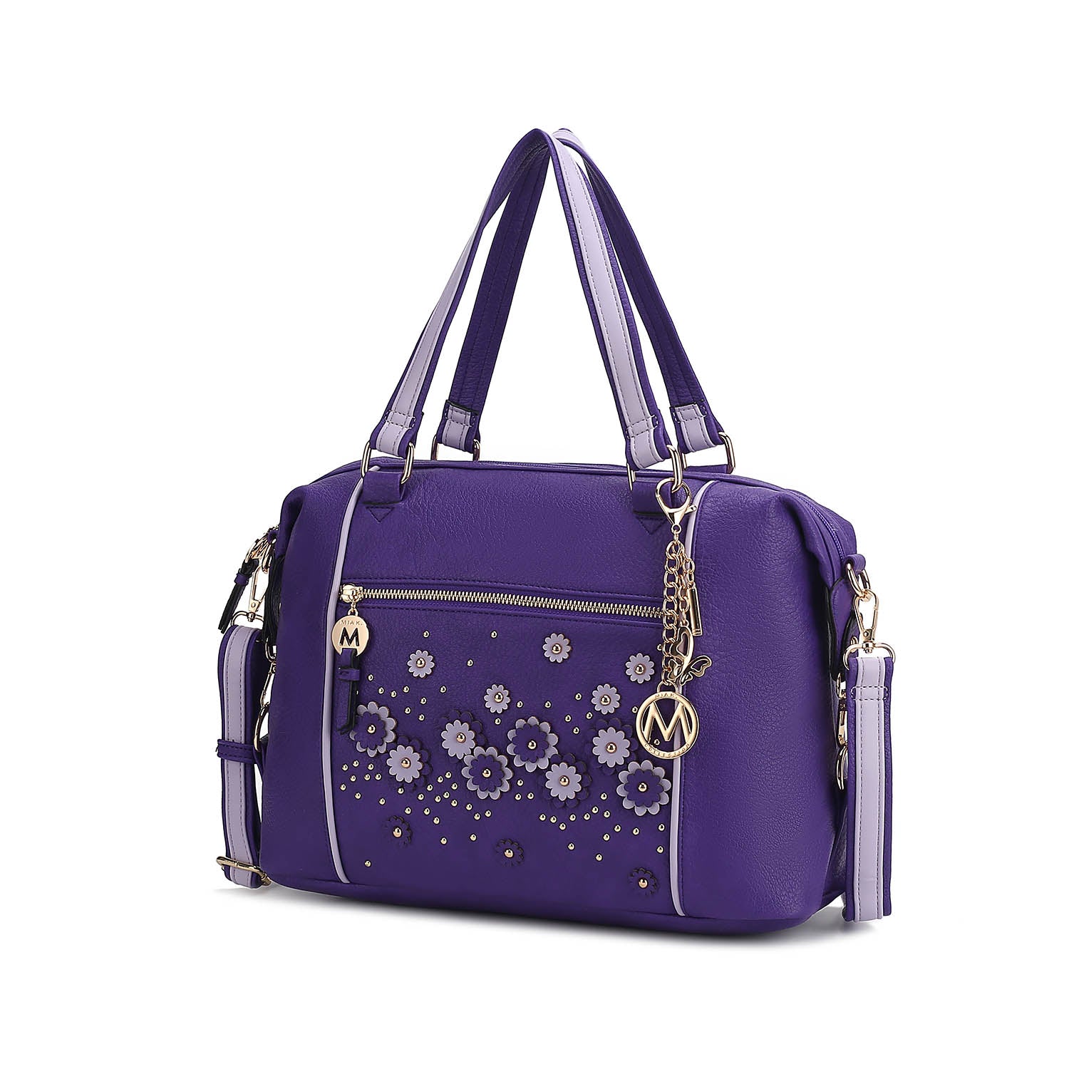 

Сумка-шоппер Francis из веганской кожи с цветочным принтом для женщин и декоративным ключом в виде буквы M MKF, фиолетовый