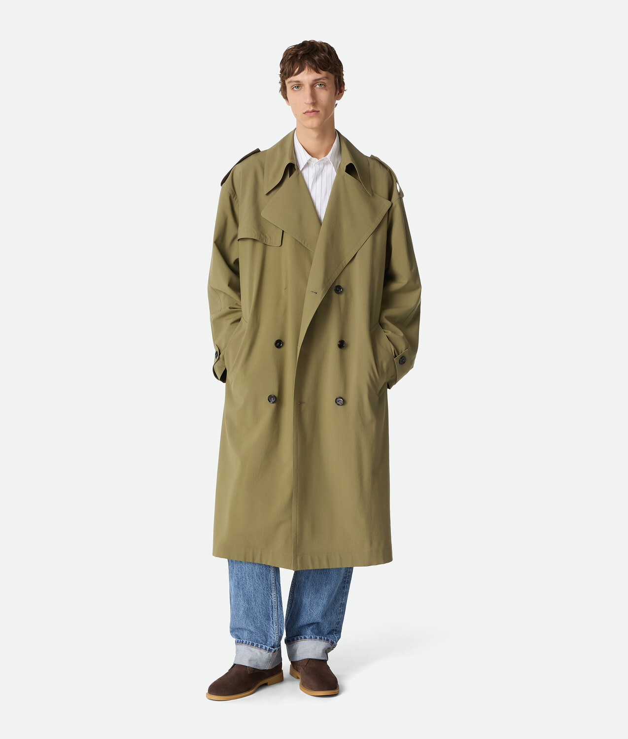 Ботинки astaire на шнуровке до щиколотки BOTTEGA VENETA, фондан — фото 2