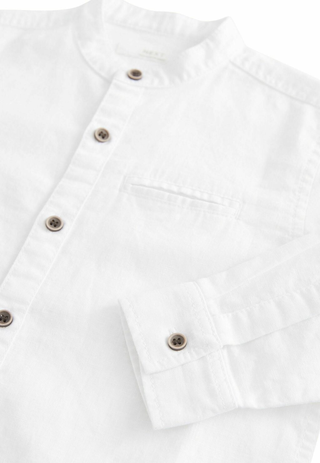 Рубашка GRANDAD STANDARD Next, цвет white linen blend — фото 3