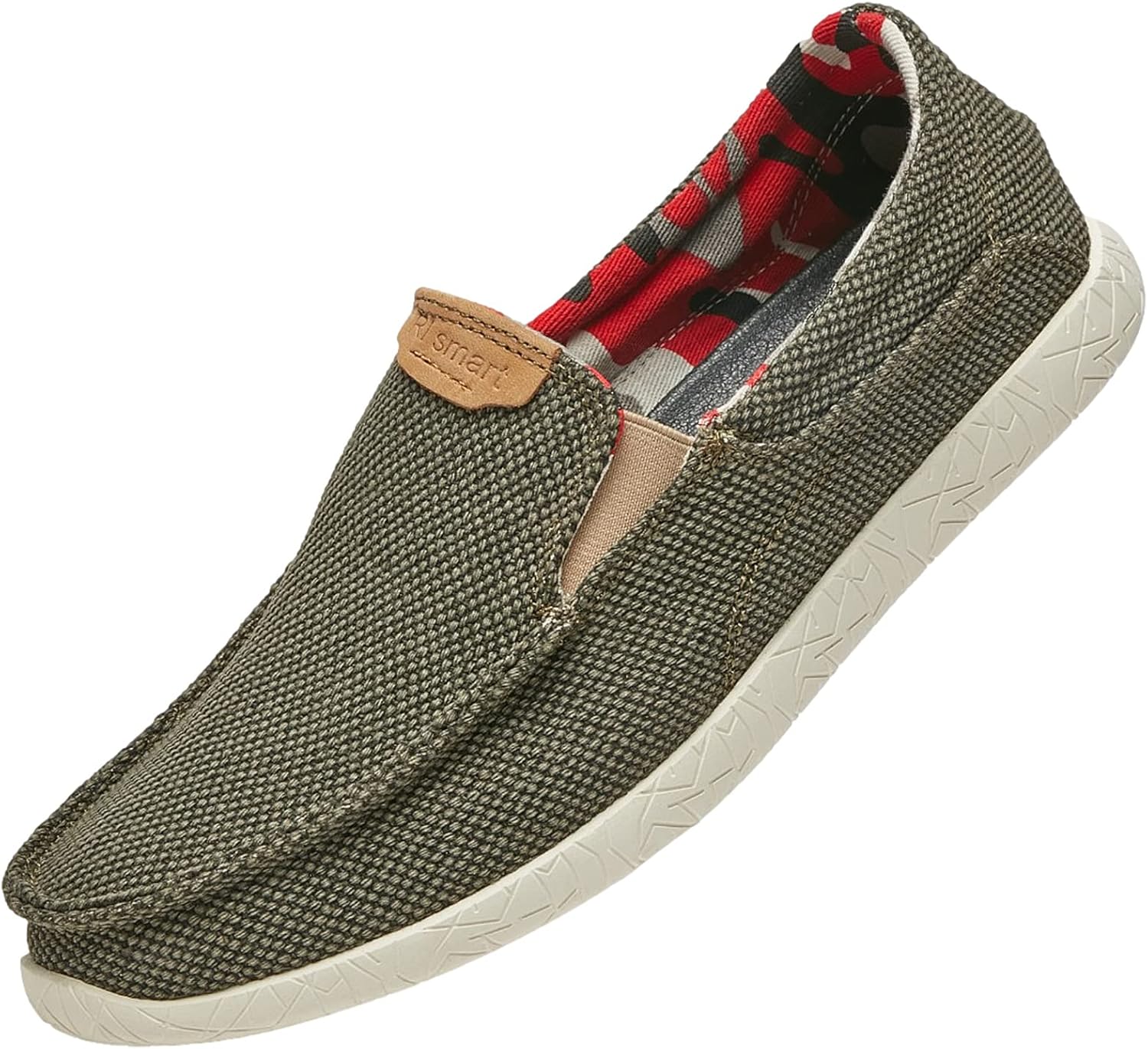 

Мужские слипоны Rismart дышащие из холщовой ткани, повседневные кроссовки для ходьбы, зеленый