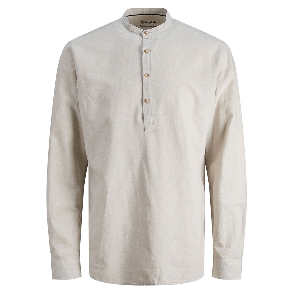 

Рубашка с коротким рукавом Jack & Jones Summer Half Placket Linen, серый