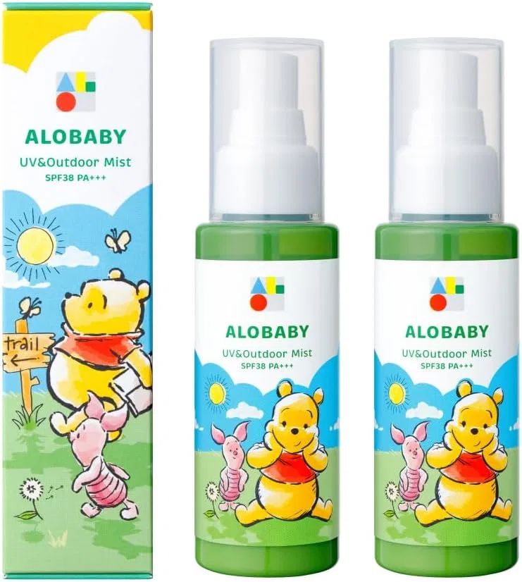 Солнцезащитный спрей Alobaby UV & Outdoor Mist для детей, зеленый, 2 флакона по 80 мл