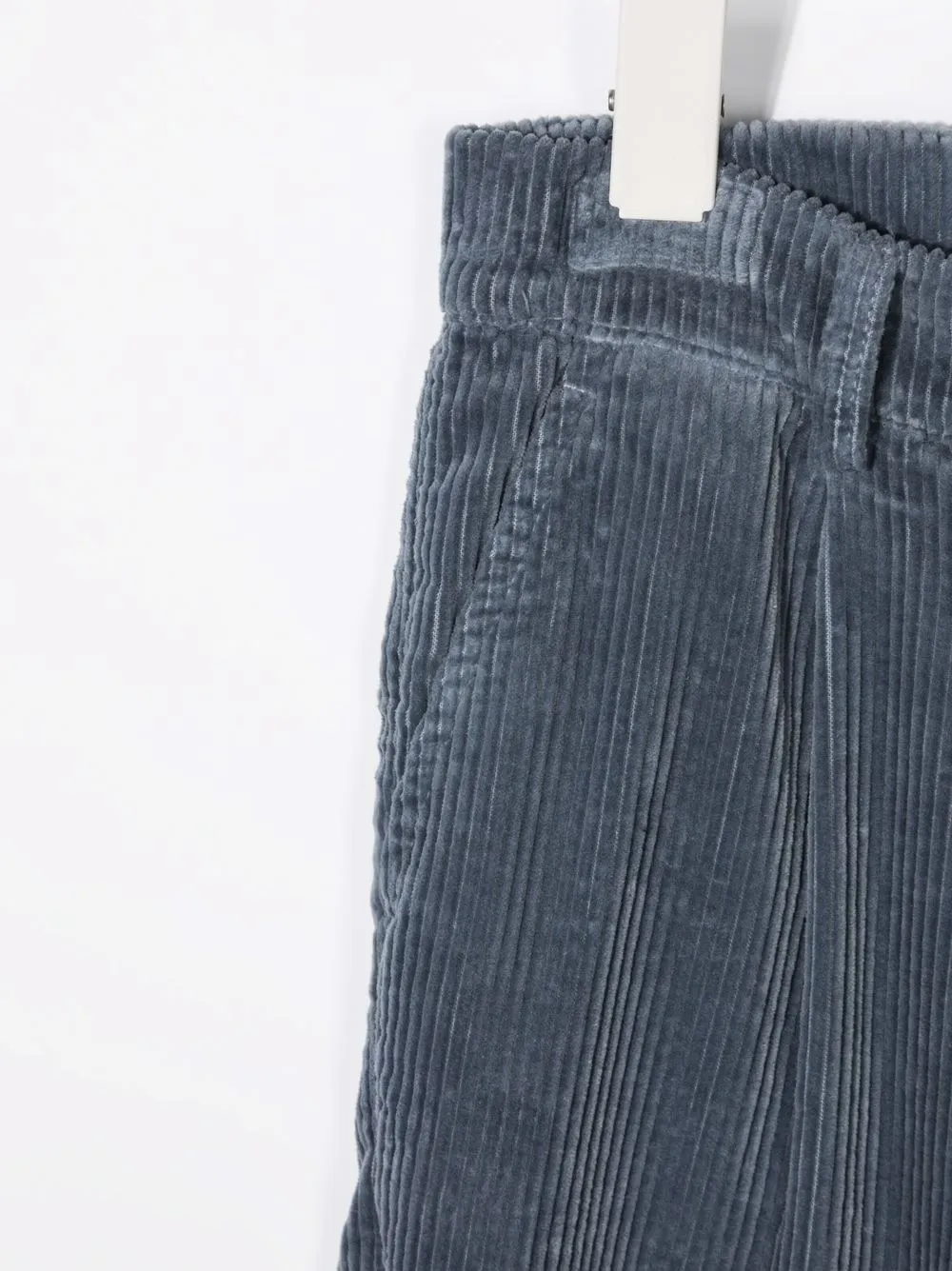 Вельветовые брюки прямого кроя Brunello Cucinelli Kids, синий — фото 3