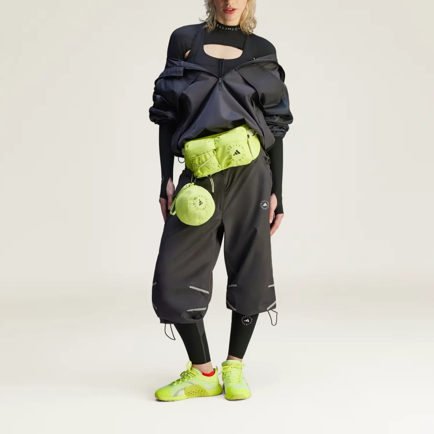 Stella McCartney широкие спортивные брюки Adidas, черный — фото 3