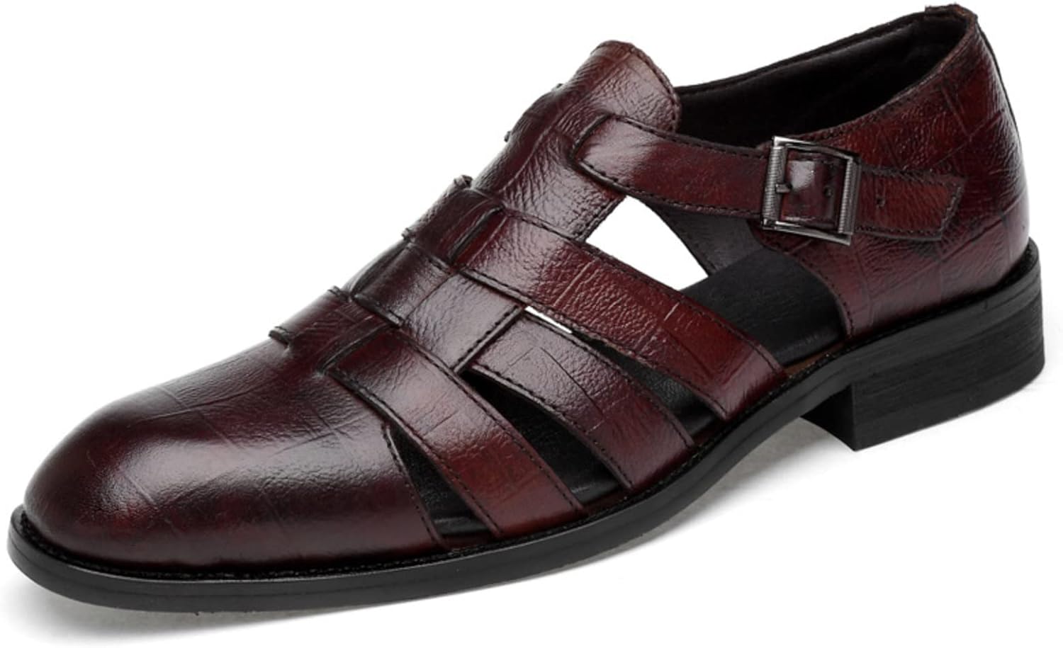 

Мужские сандалии-рыбаки Vannida 2023 года для Европы и Америки, летние кожаные дышащие пляжные сандалии с закрытым носком, повседневные кожаные спортивные сандалии с вырезами и противоскользящей подошвой, красный