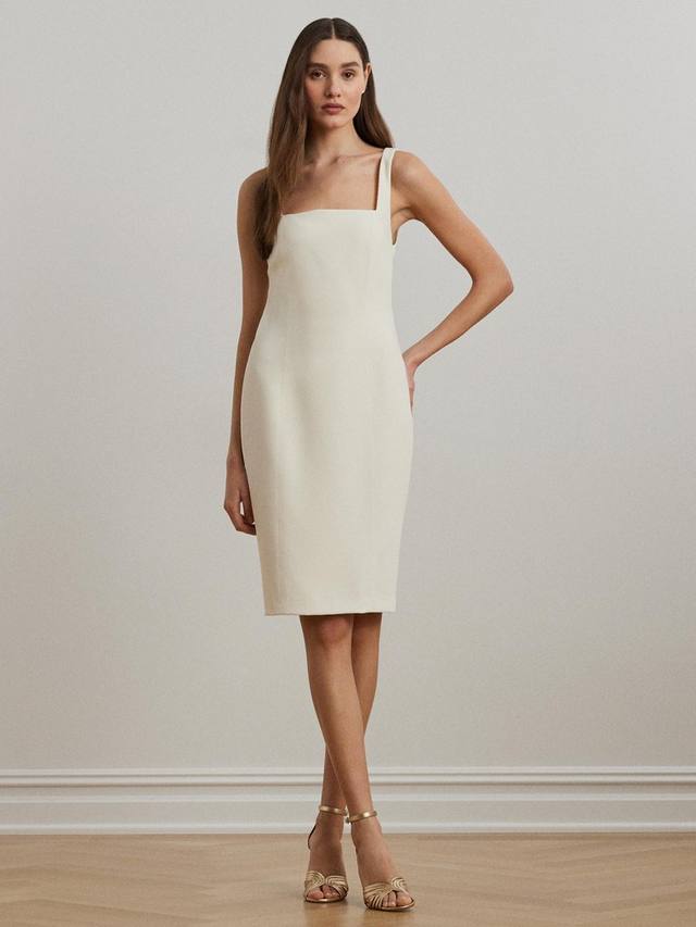 

Коктейльное платье без рукавов из эластичного крепа ladonya Ralph Lauren, кремовый