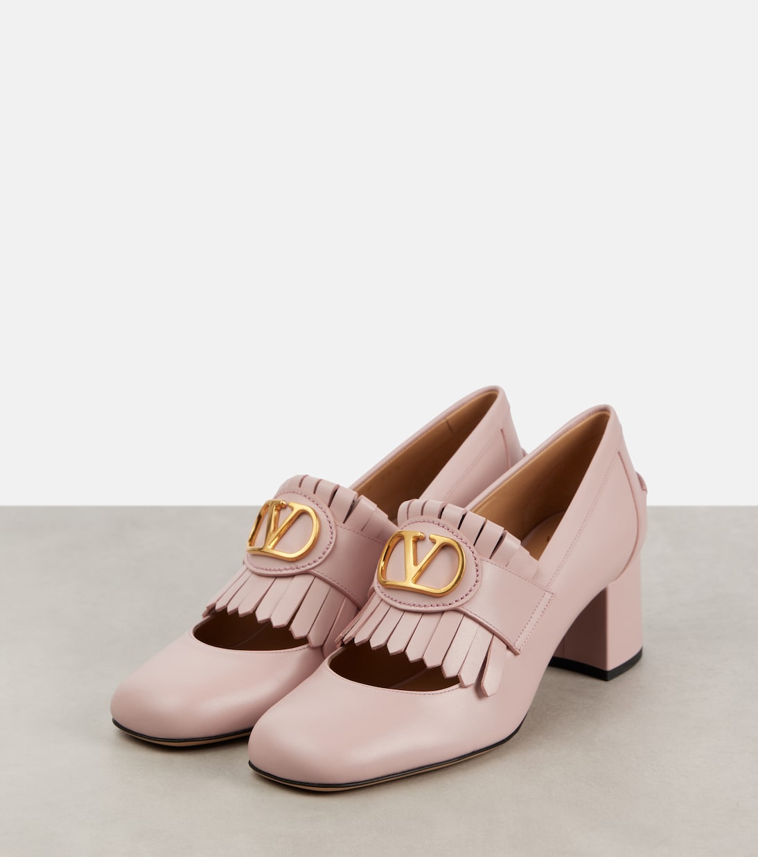 Кожаные лоферы VLogo Signature 55 Valentino Garavani, Water Rose — фото 4