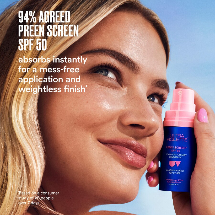 Солнцезащитный спрей для лица Preen Screen SPF 50 с ниацинамидом Ultra Violette, 1.7 oz/50 mL — фото 4