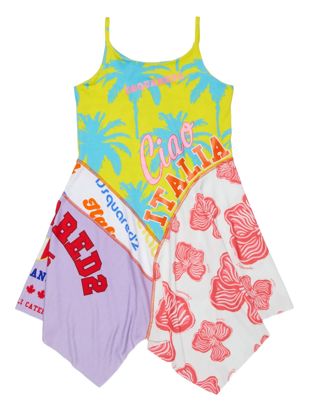 

Платье в технике пэчворк Dsquared2 Kids, желтый