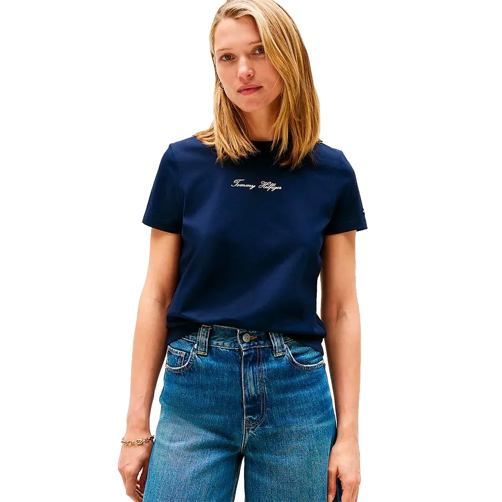 

Футболка с коротким рукавом Tommy Hilfiger Classic Script Regular Fit, синий