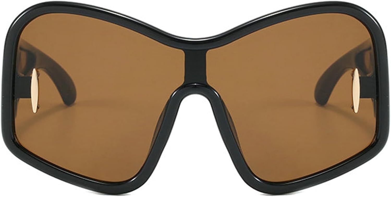 

Солнцезащитные очки Willochra Oversized Wave Maske для женщин и мужчин, модные винтажные солнцезащитные очки в стиле панк, большая оправа, защита от УФ-излучения UV400, F25, C10
