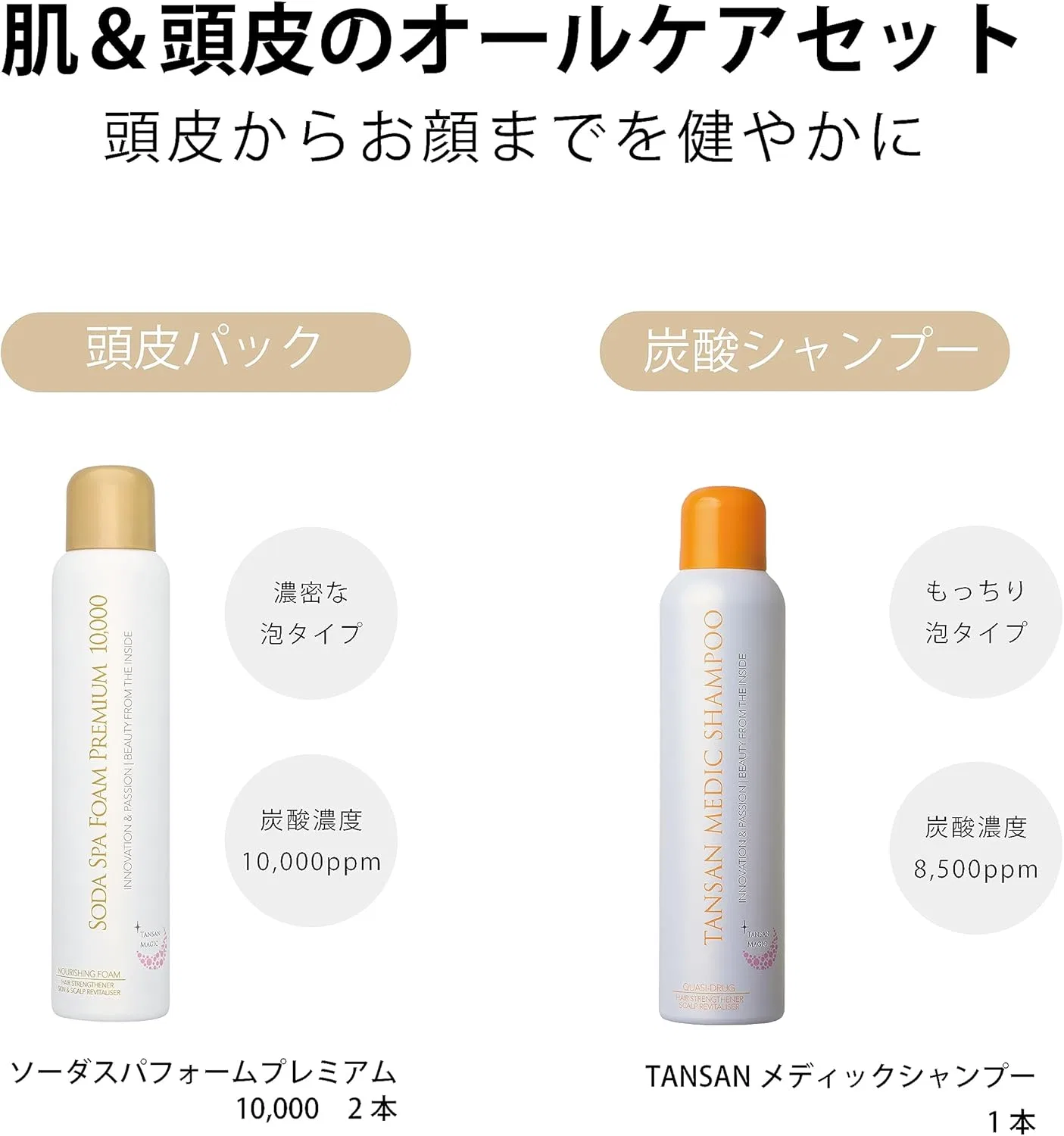 Набор пена для ванны Soda Spa Foam Premium 10000 и лечебный шампунь TANSAN Medic Shampoo Tansan Magic, 2+1, 130 г + 180 г — фото 2