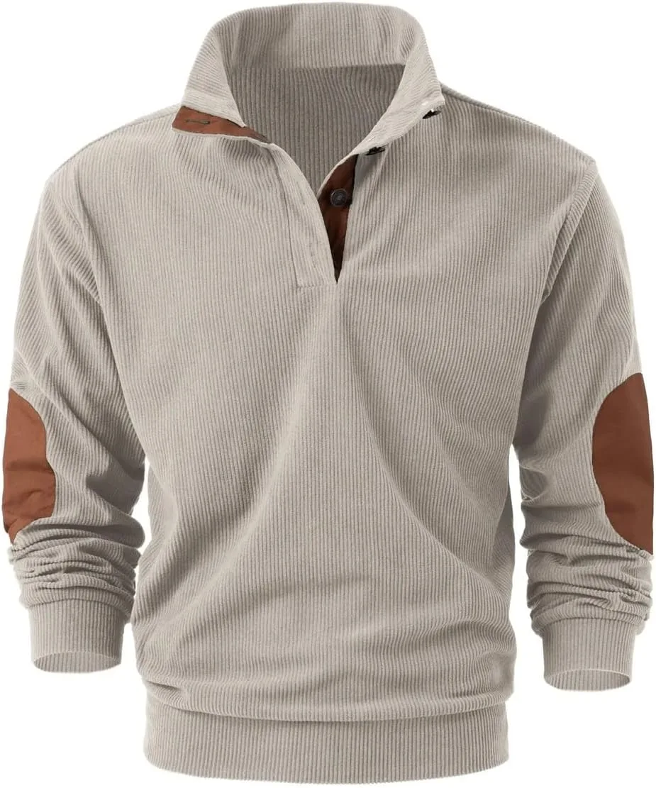 

Мужской свитер с воротником стойкой, однотонный, с длинным рукавом