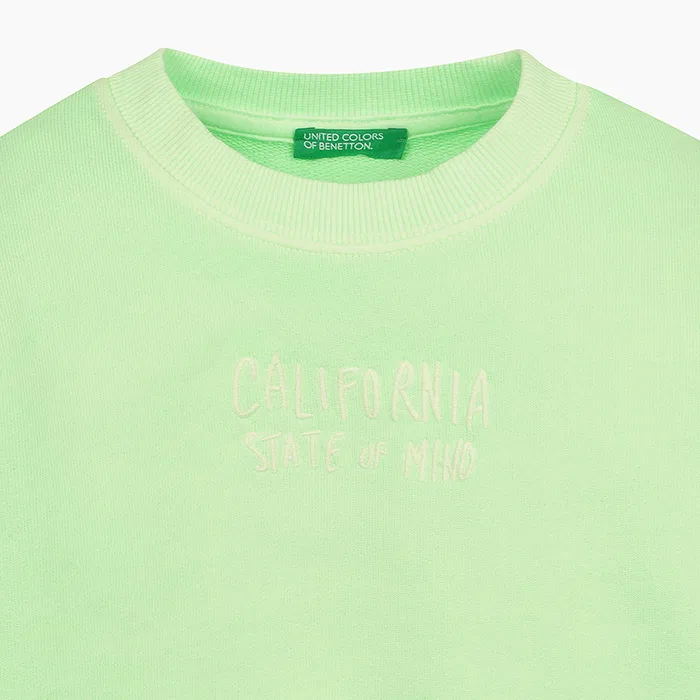 Детский зелёный свитшот с пигментным окрашиванием от Benetton Kids — фото 3