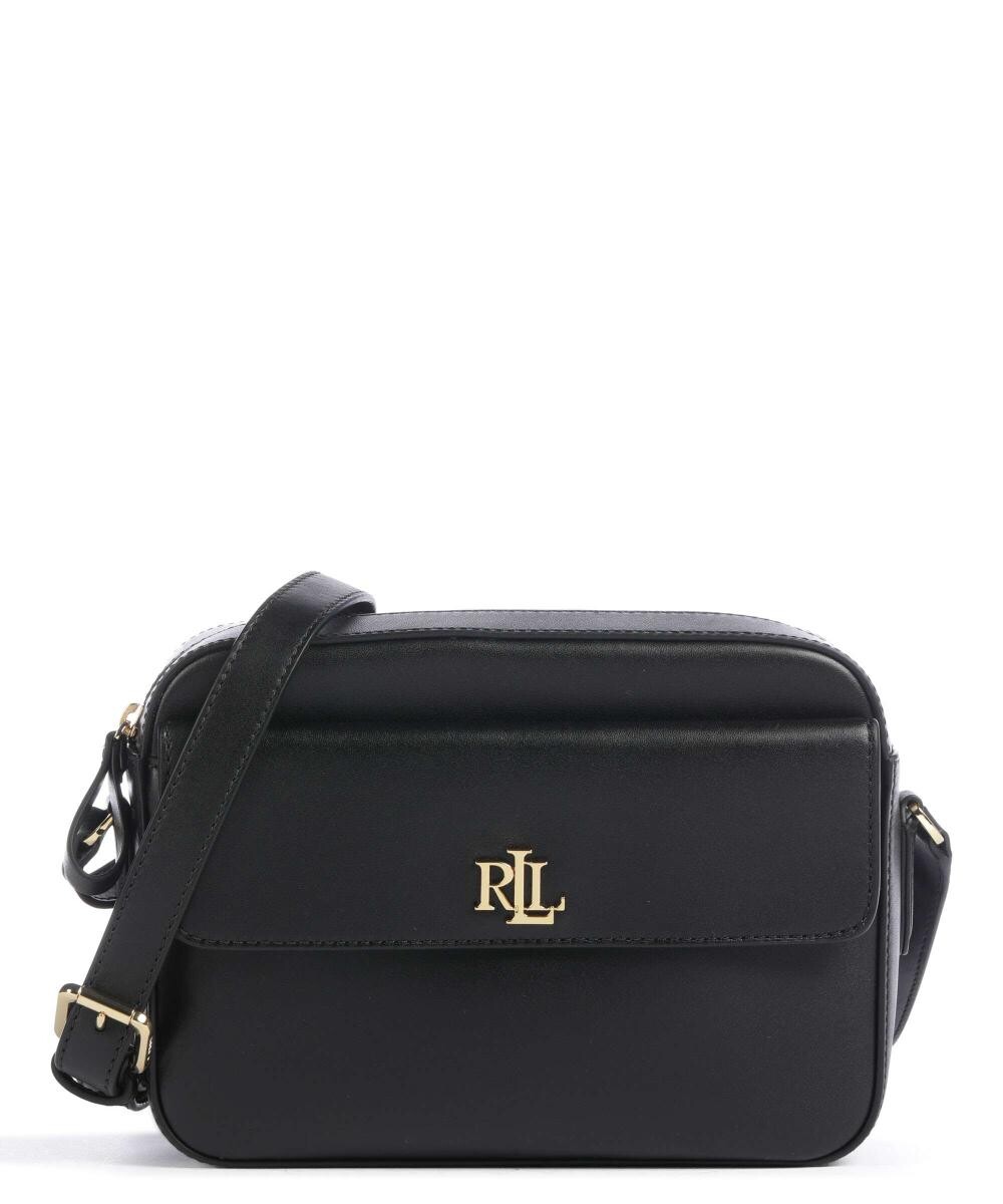 

Сумка через плечо Monogram из мелкозернистой яловой кожи. Lauren Ralph Lauren, черный