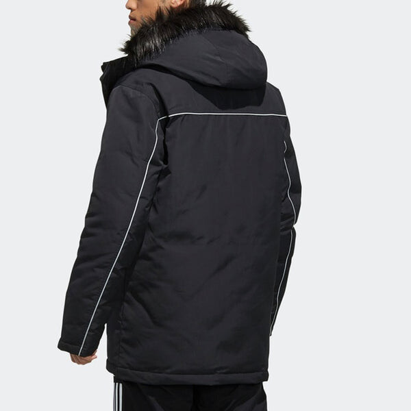 Пуховик adidas originals hooded Long Sleeves Down Jacket Black, черный — фото 4