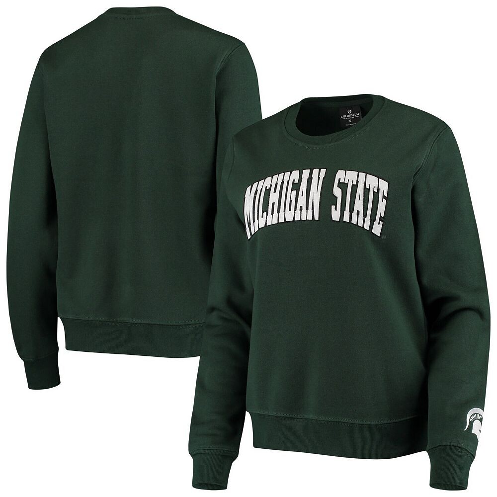 

Женский пуловер-свитшот Colosseum Green Michigan State Spartans Campanile, цвет Msu Green