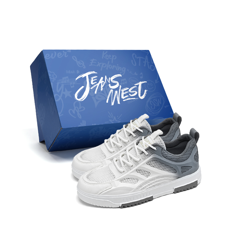 

JEANSWEST Абразивостойкие мужские скейтерские кеды низкие бело-серые, цвет White Gray