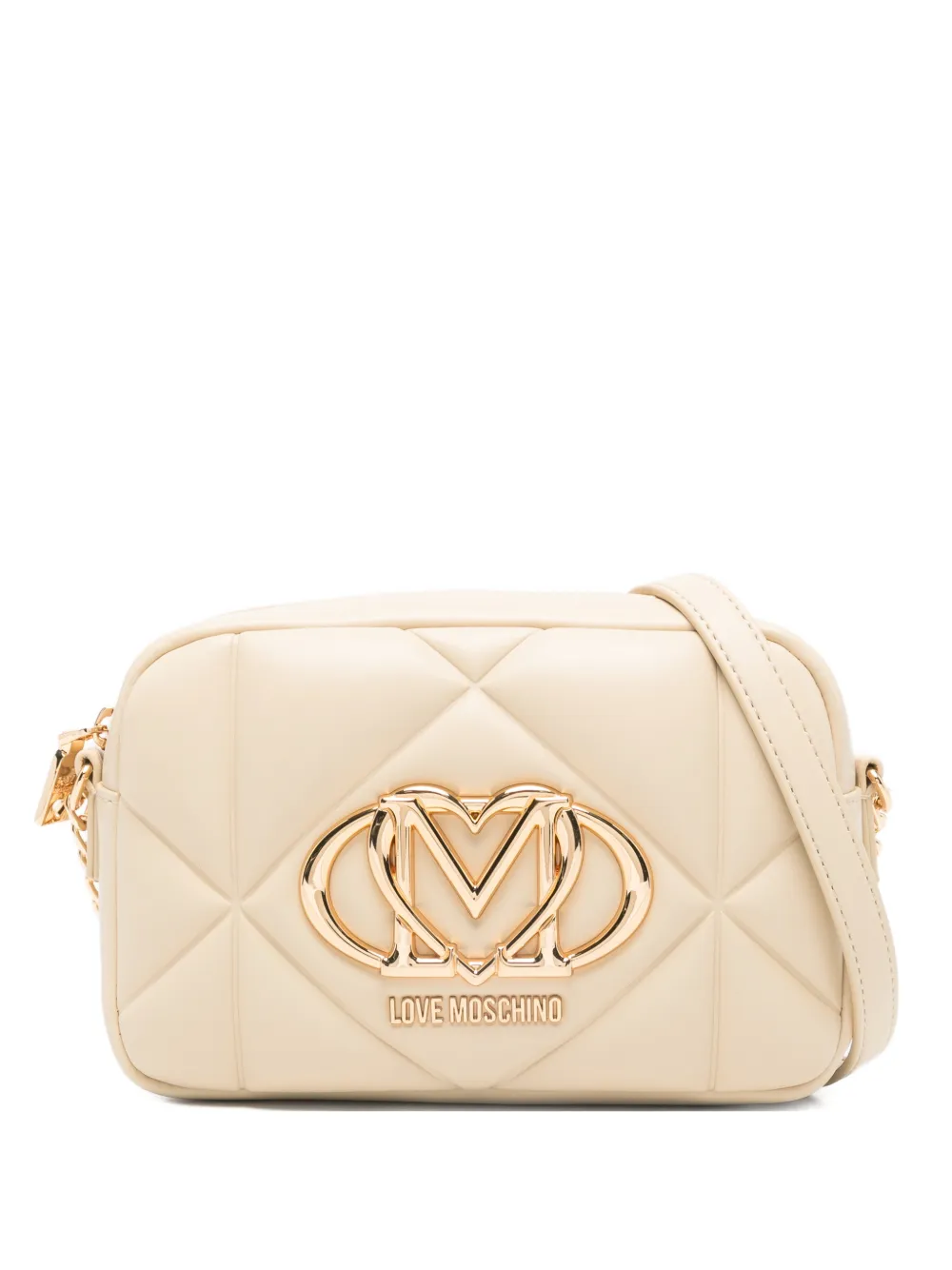 

Стеганая сумка через плечо с логотипом Love Moschino, бежевый