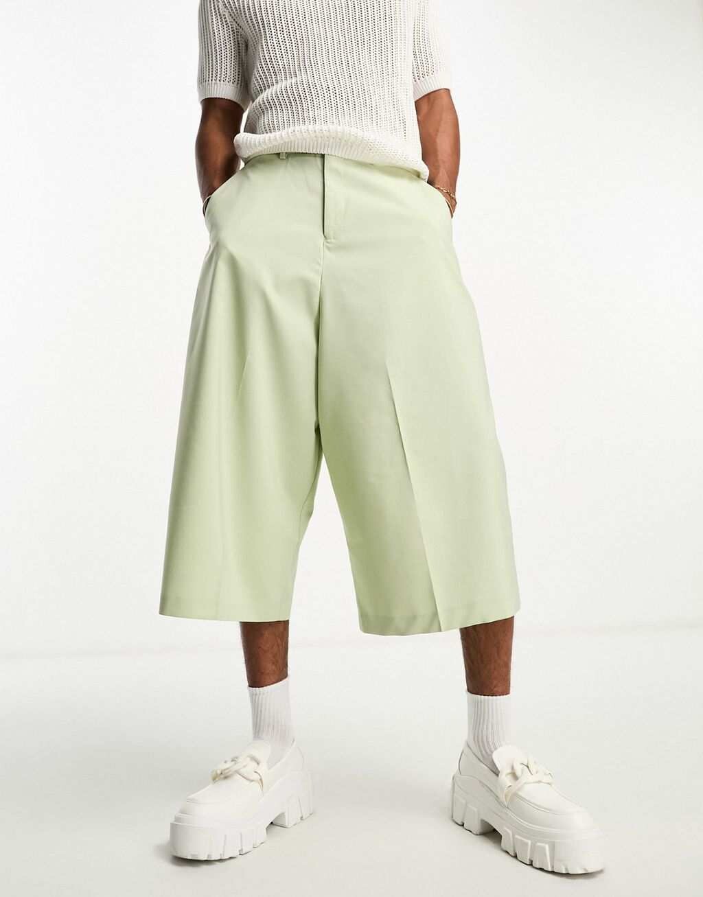 

Бледно-зеленые брюки-кюлоты ASOS DESIGN, Зеленый, Бледно-зеленые брюки-кюлоты ASOS DESIGN