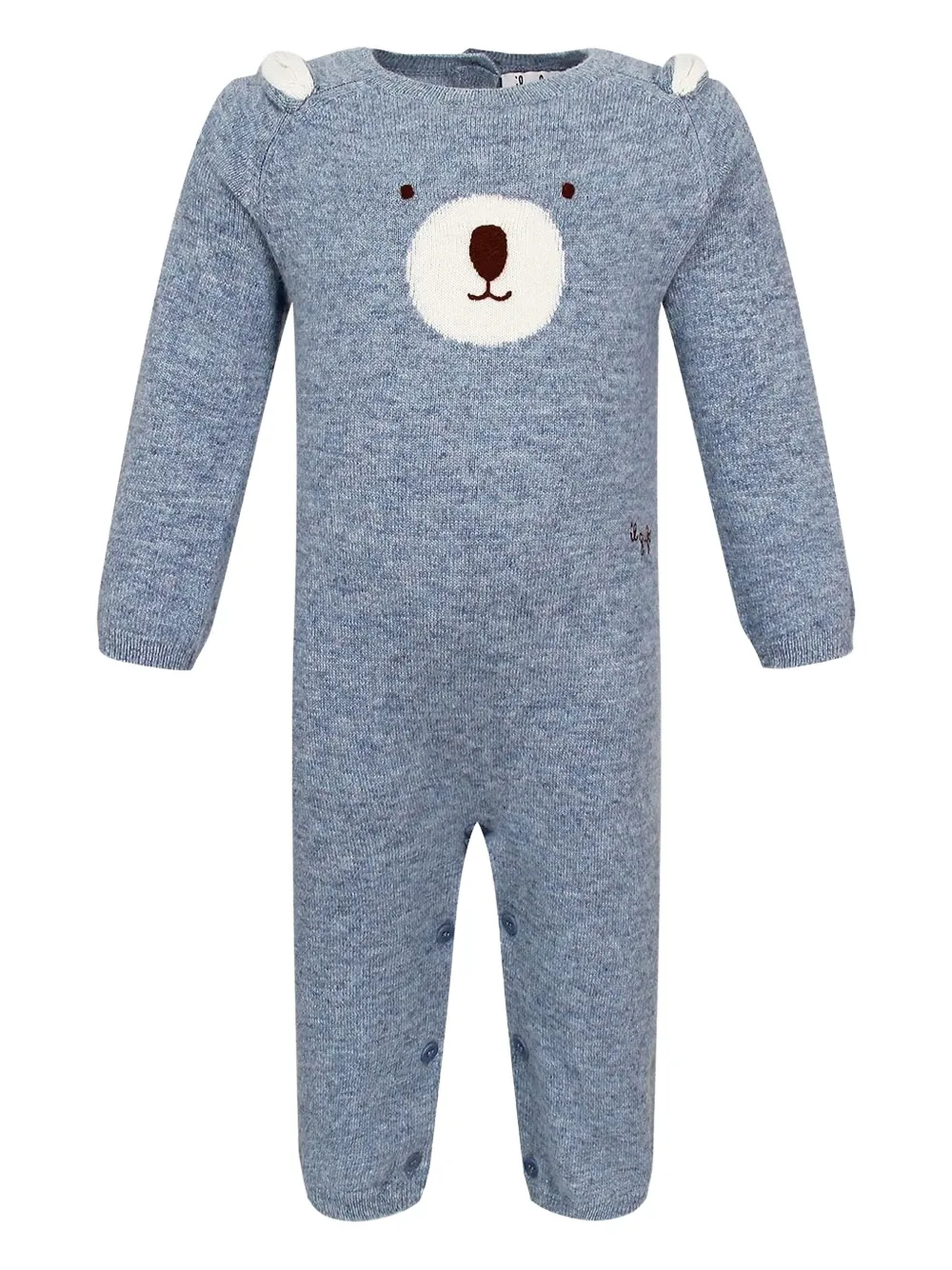

Детский комбинезон с аппликацией медвежонка Il Gufo, синий