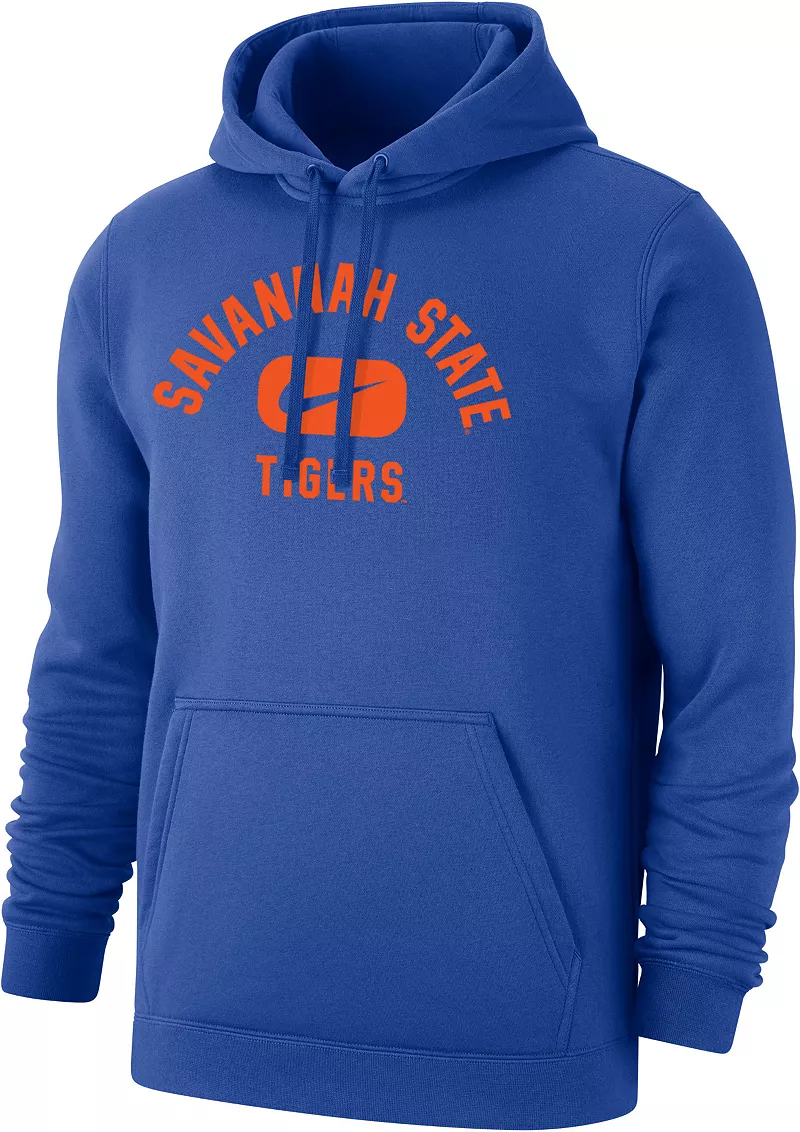 

Мужская толстовка с капюшоном Nike Savannah State Tigers Reflex Blue Club Fleece Pill Swoosh